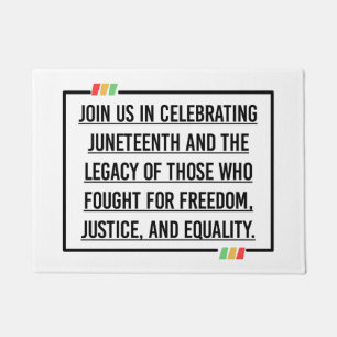 Juneteenth Quotes, Freedom of African American. Doormat
