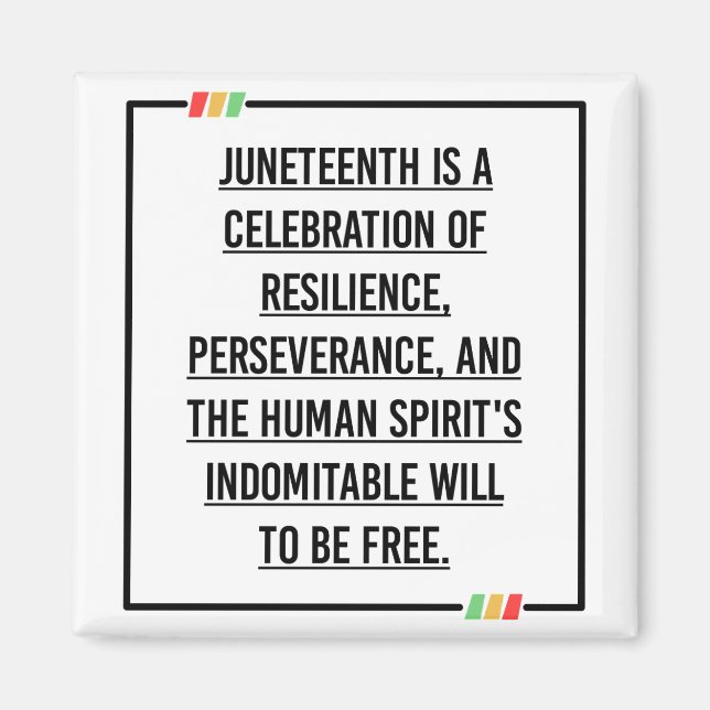 Juneteenth Quotes, Freedom of African American. Magnet (Front)