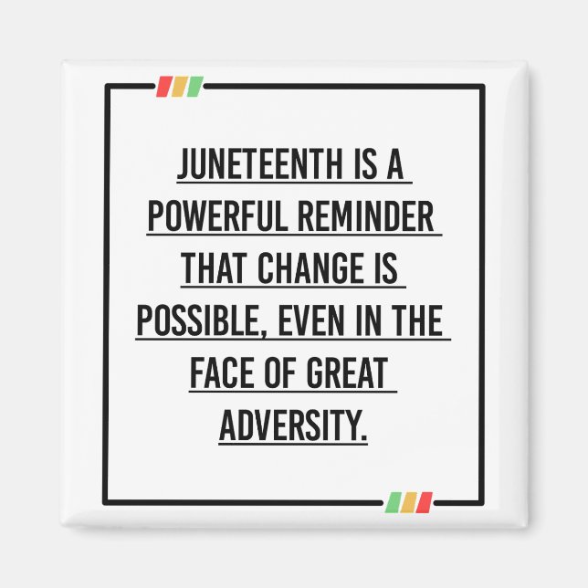 Juneteenth Quotes, Freedom of African American. Magnet (Front)