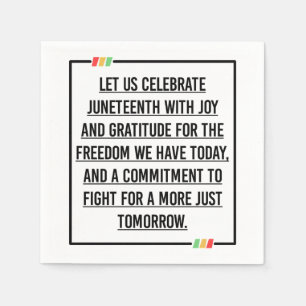 Juneteenth Quotes, Freedom of African American. Napkin