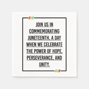 Juneteenth Quotes, Freedom of African American. Napkin