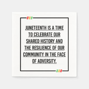 Juneteenth Quotes, Freedom of African American. Napkin