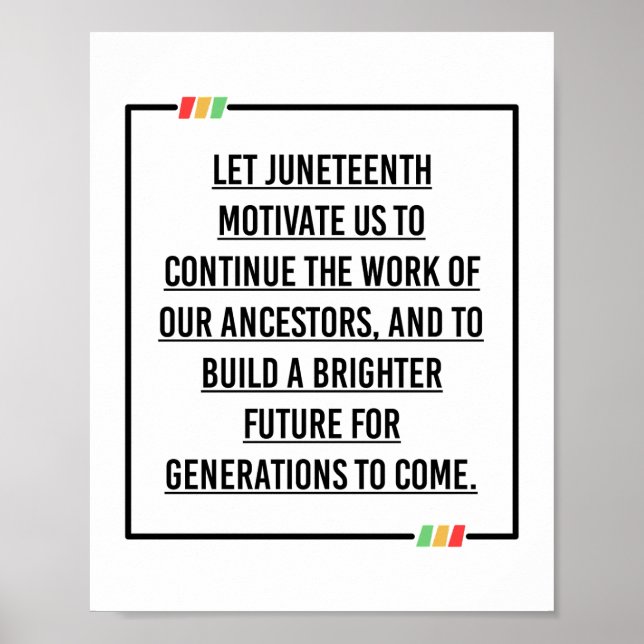 Juneteenth Quotes, Freedom of African American. Poster (Front)