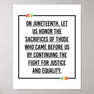 Juneteenth Quotes, Freedom of African American. Poster