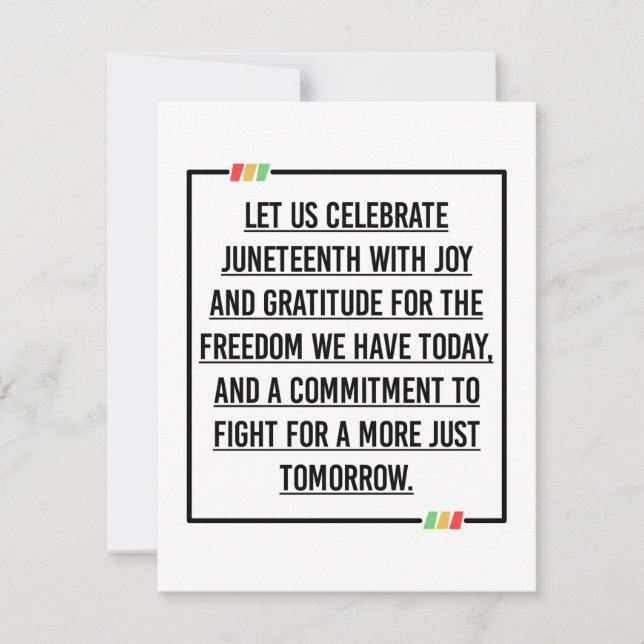 Juneteenth Quotes, Freedom of African American. Save The Date (Front)