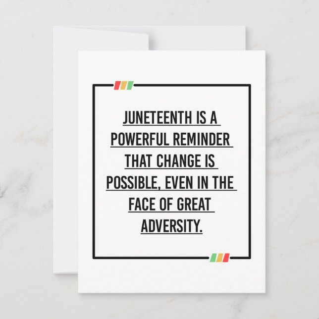 Juneteenth Quotes, Freedom of African American. Save The Date (Front)