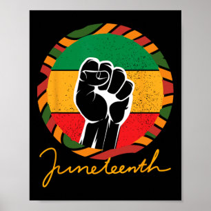 Juneteenth Rastafari African American Black Fist C Poster