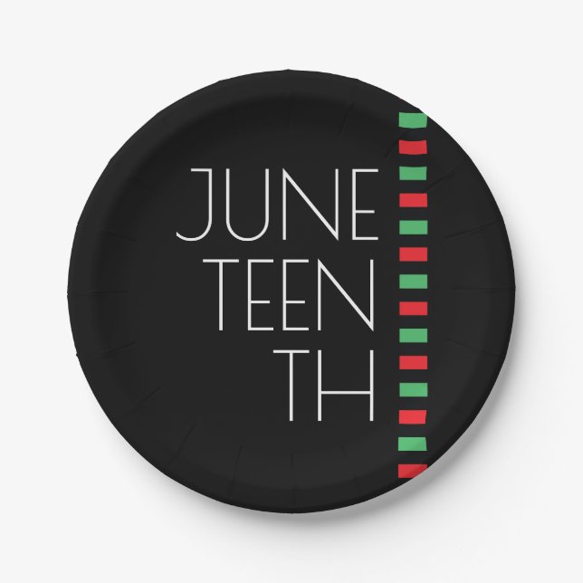 Juneteenth Red Black Green Celebration Paper Plate (Front)