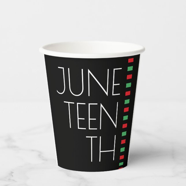 Juneteenth Red Black Green Holiday Paper Cups (Front)