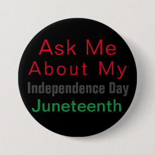 Juneteenth Red Black Green US Black History Button