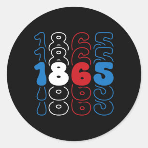 Juneteenth Red White Blue Flag Colours 1865  Classic Round Sticker