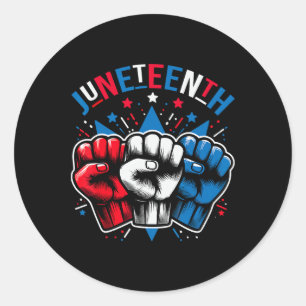 Juneteenth Red White Blue Flag Colours  Classic Round Sticker