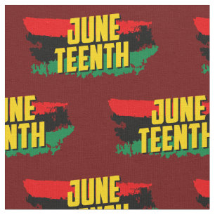 Juneteenth Red Yellow Green Black Paint Stripes    Fabric