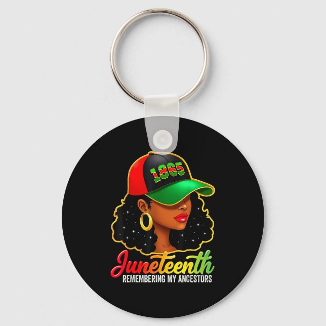 Juneteenth remembering ancestors black women key ring (Front)