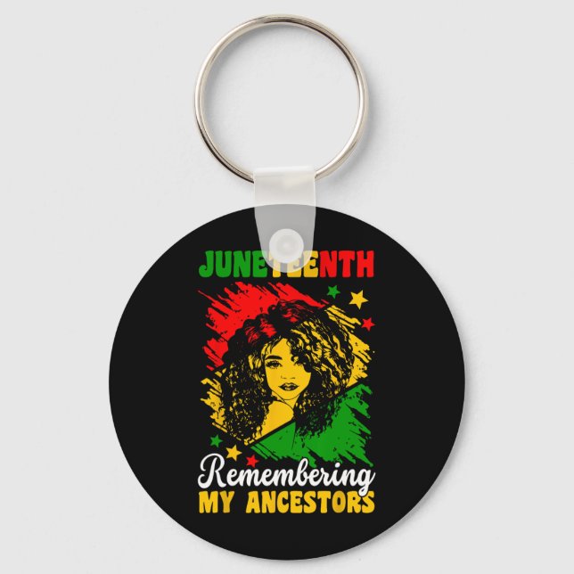 Juneteenth Remembering My Ancestors Black History  Key Ring (Front)