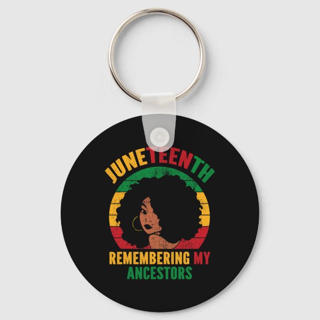 Juneteenth Remembering My Ancestors Black Women  Key Ring (Front)