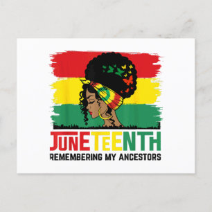 Juneteenth Remembering My Ancestors Celebrate Blac Holiday Postcard