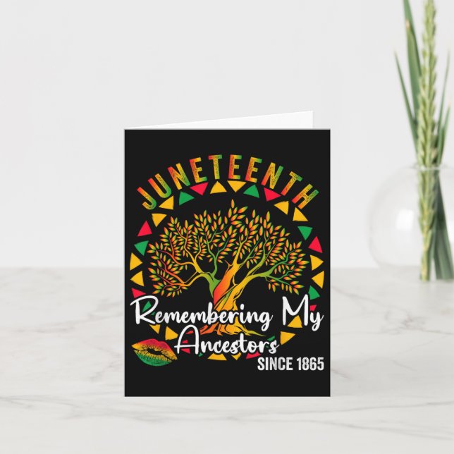 Juneteenth Remembering My Ancestors Colourful Tree Card (Front)