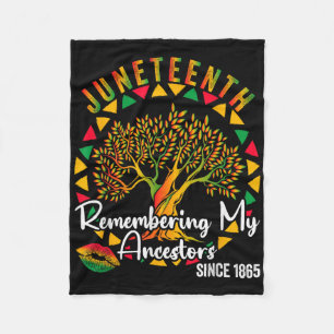 Juneteenth Remembering My Ancestors Colourful Tree Fleece Blanket