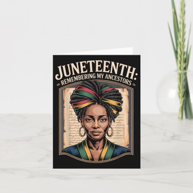 Juneteenth Remembering My Ancestors Freedom Retro  Card (Front)