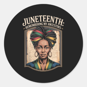 Juneteenth Remembering My Ancestors Freedom Retro Classic Round Sticker