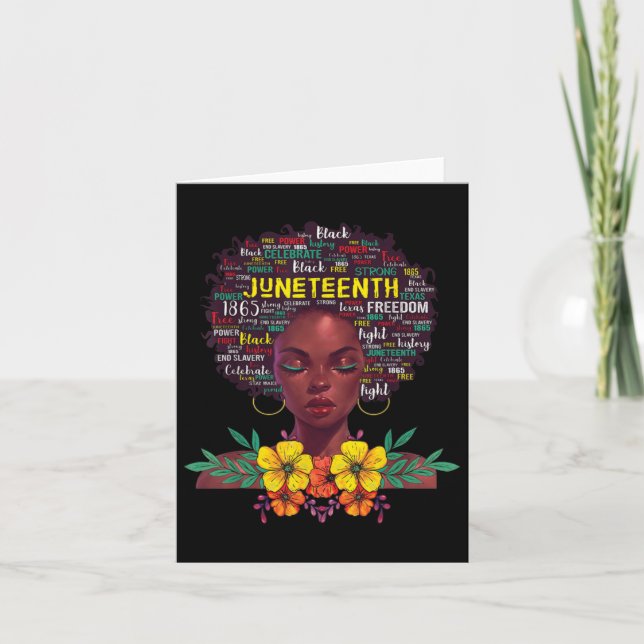 Juneteenth S For Women Afro  Card (Front)