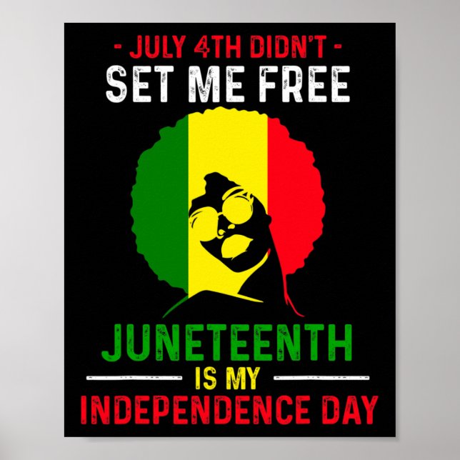 Juneteenth Set Free Black African American Flag Pr Poster (Front)