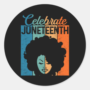 Juneteenth Shirt Afro Black Women 1865 Independenc Classic Round Sticker