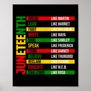 Juneteenth Shirt Dream Like Leaders Black History  Poster