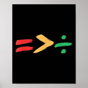 Juneteenth Shirt Equality Is Greater Than Division Poster
