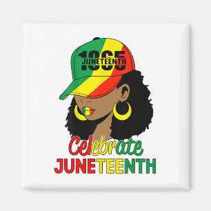 Juneteenth Shirt Messy Bun Juneteenth Celebrate 18 Magnet