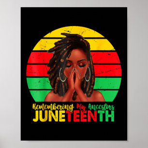 Juneteenth Shirt Women Locd Hair Remebering My Anc Poster