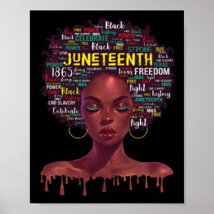 Juneteenth Shirts For Women Afro Beautiful Black P Poster