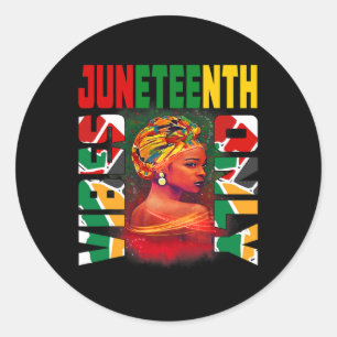 Juneteenth Shirts For Women Afro Melanin Black Gir Classic Round Sticker