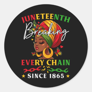 Juneteenth Shirts Women African American Girl Blac Classic Round Sticker