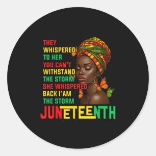 Juneteenth Shirts Women I Am The Storm Black Freed Classic Round Sticker