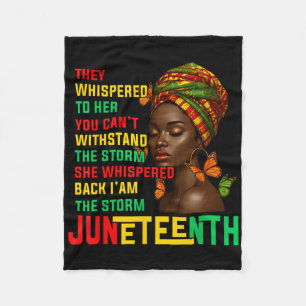 Juneteenth Shirts Women I Am The Storm Black Freed Fleece Blanket