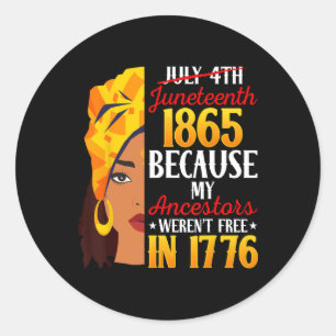Juneteenth Shirts Women Juneteenth African America Classic Round Sticker