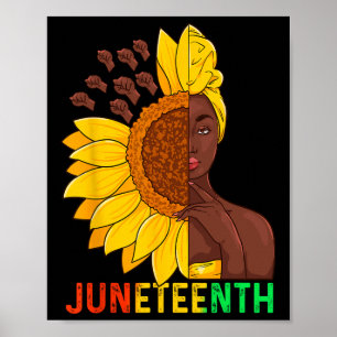 Juneteenth Shirts Women Juneteenth Women Sunflower Poster