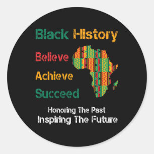 Juneteenth Shirts Women Men Africa Map Kente Cloth Classic Round Sticker