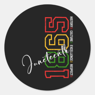 Juneteenth Shirts Women Men African American Junet Classic Round Sticker