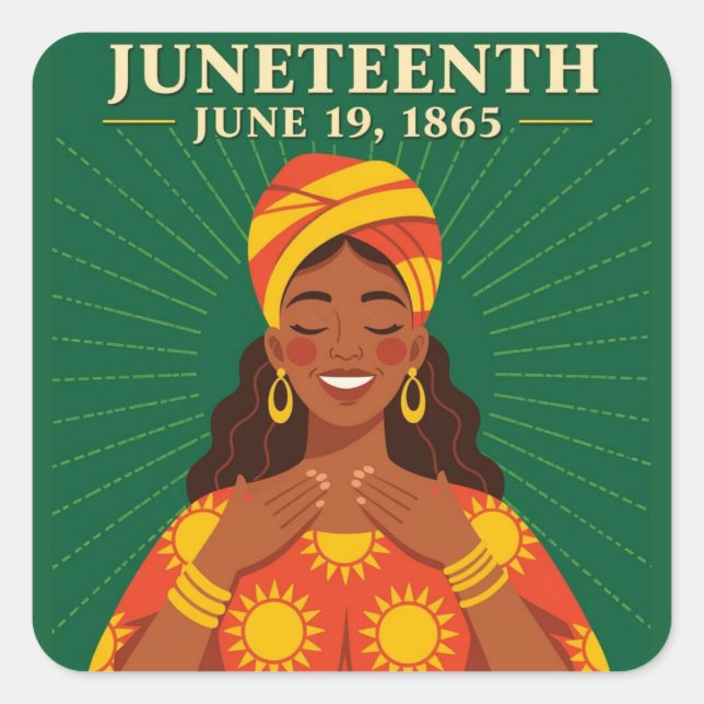 Juneteenth Square Sticker (Front)