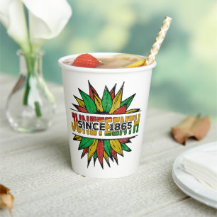 Juneteenth Sunflower 1865 Emancipation African Paper Cups