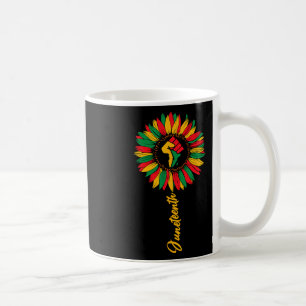Juneteenth Sunflower Black African American Women Coffee Mug