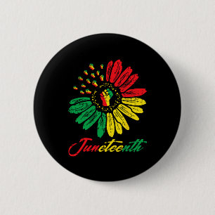 Juneteenth Sunflower Black Fists Girls Kids Toddle 6 Cm Round Badge