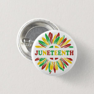 Juneteenth Sunflower Red Black Green 3 Cm Round Badge