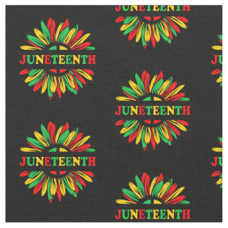 Juneteenth Sunflower Red Green Yellow Material Fab Fabric