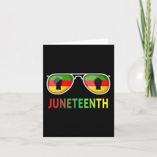 Juneteenth Sunglasses Black Pride Flag Fists Men W Card