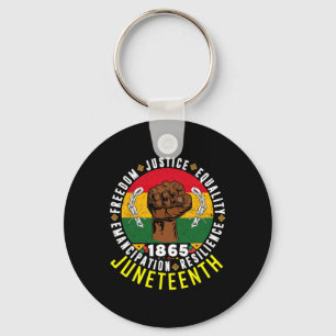 Juneteenth Tee For Men Black Freedom Celebration J Key Ring