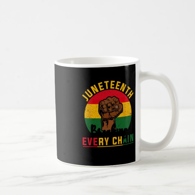 Juneteenth Tee Men White Breaking Every Chain Free Coffee Mug (Right)